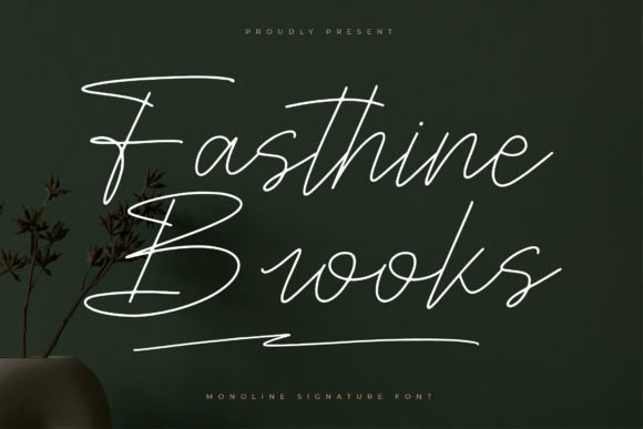 Fasthine Brooks Font for Craft Projects